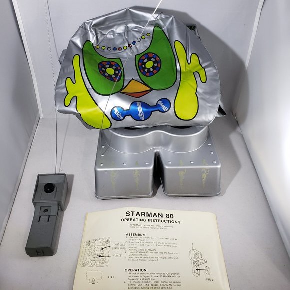 Vintage Starman 80 Inflatable Robot Radio Controlled Toy 1970's Tested In Box - Picture 2 of 16